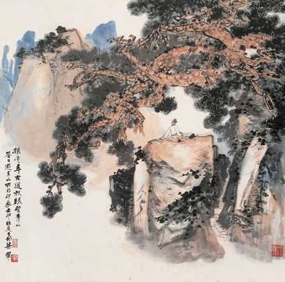 梁树年 放眼望青山 立轴